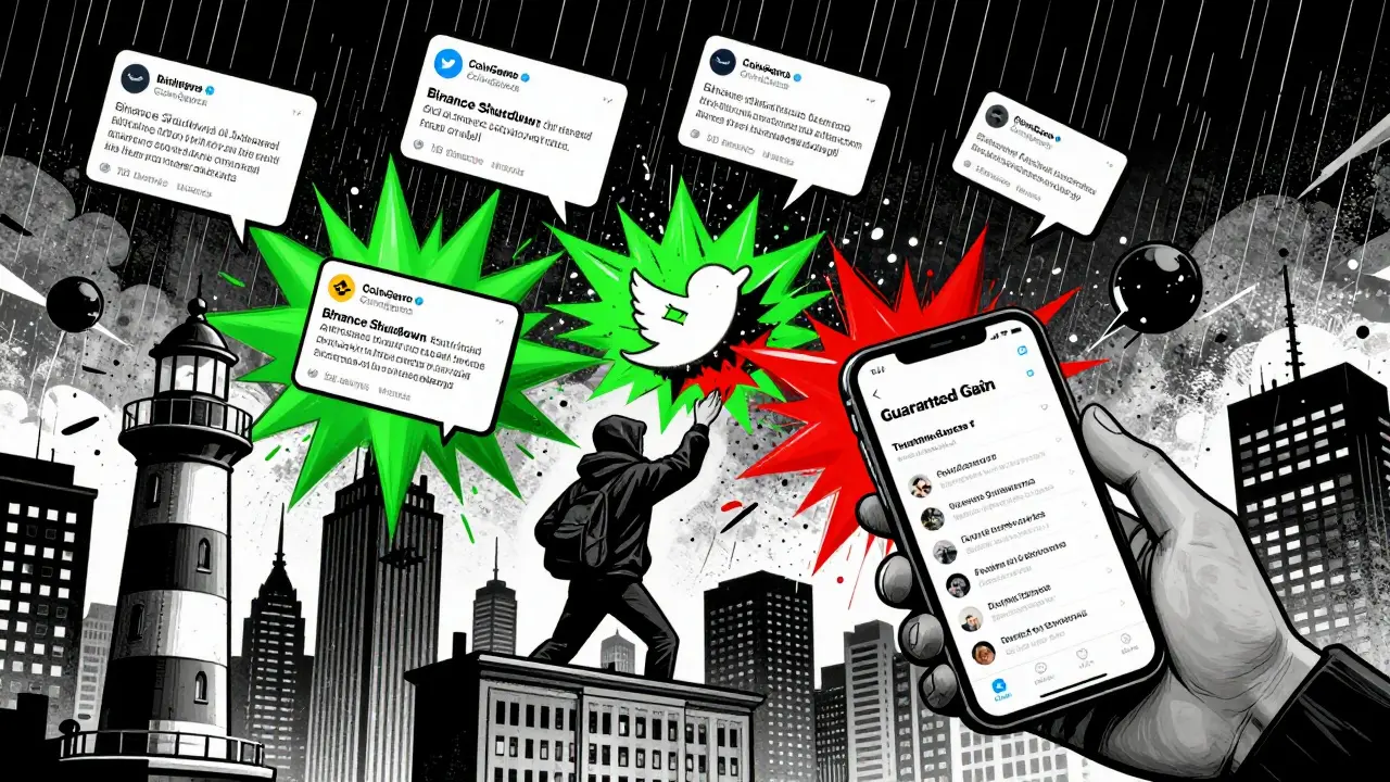 Буря ложных новостей в Twitter, где проверенные аккаунты светятся как маяки среди хаоса.