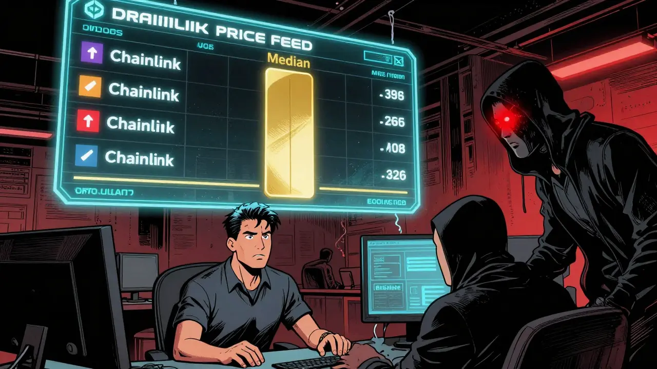 Трейдер на грани ликвидации, пока Chainlink отбрасывает манипулированные цены из пяти источников.