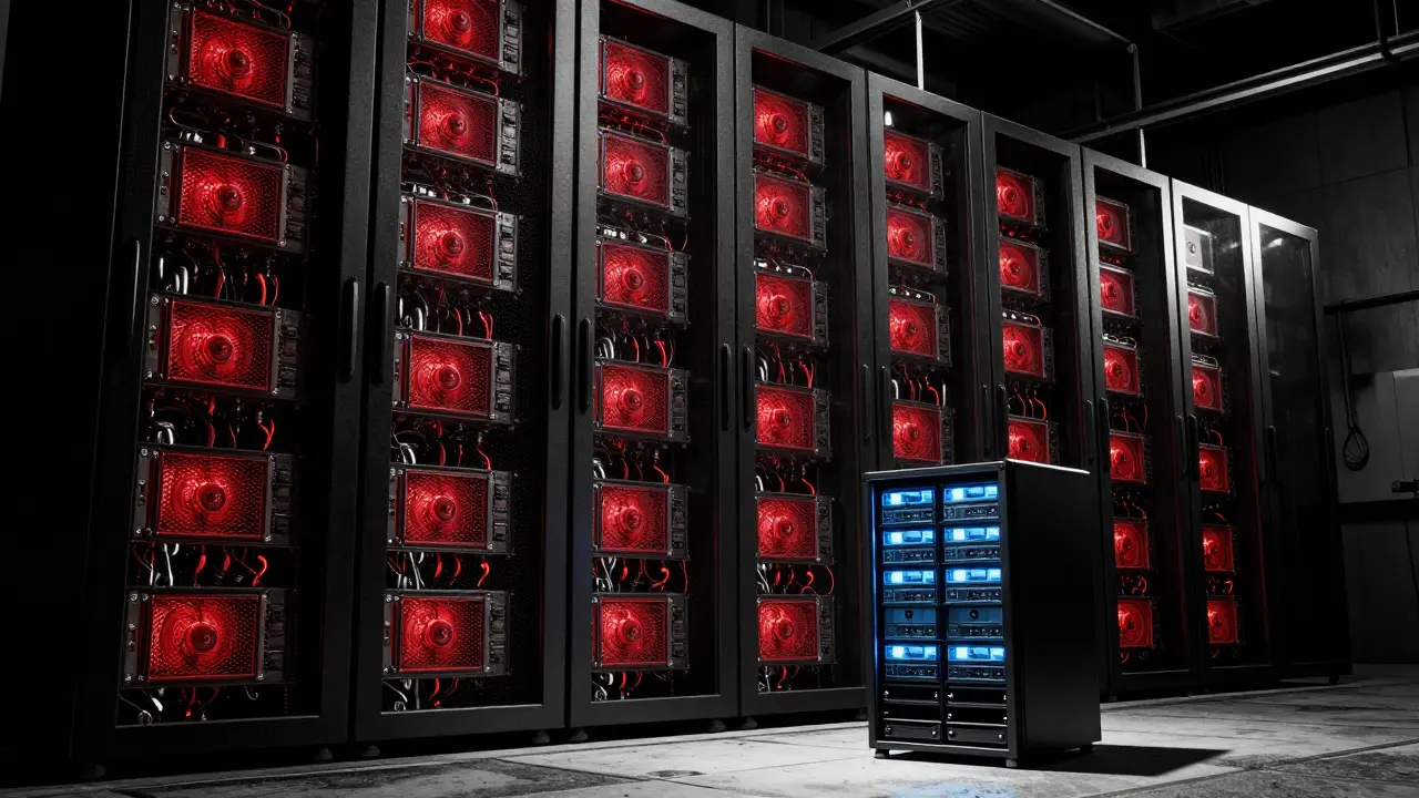 Биткоин-майнеры потребляют энергию, сравнимую со страной, рядом с эффективным сервером