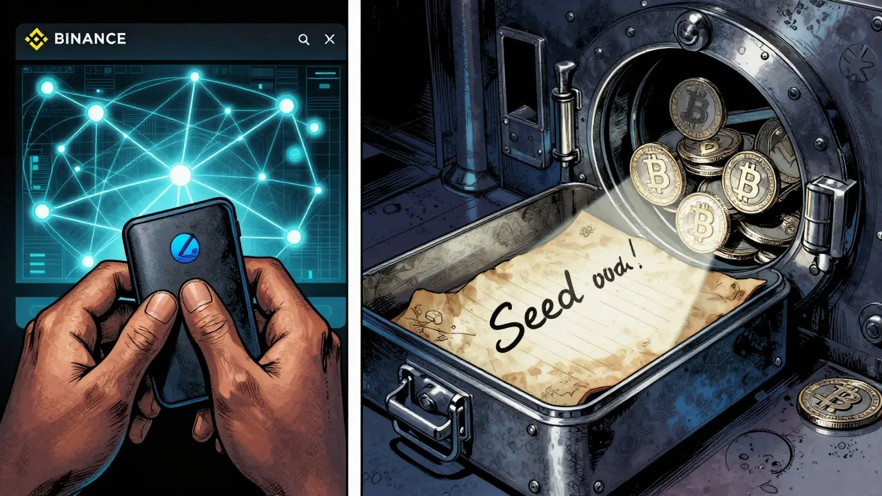 Перевод криптовалюты в аппаратный кошелек, ключи хранятся в сейфе.