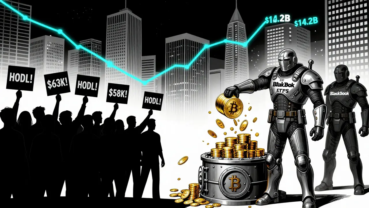 Институциональные инвесторы вкладывают миллиарды в Bitcoin, пока розничные трейдеры паникуют.